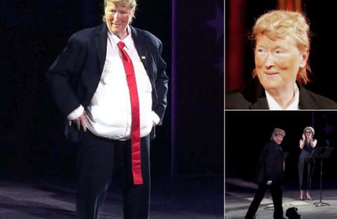Меріл Стріп перетворилася в Дональда Трампа (ВІДЕО) Меріл Стріп перетворилася в Дональда Трампа (ВІДЕО)