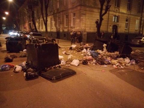 Жителі Львова влаштували пікет: сміття виносять прямо на дорогу (ФОТО)