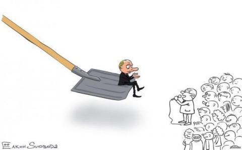 Відомий карикатурист висміяв вчорашню "пряму лінію" Путіна (ФОТО)