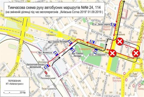 У неділю в центрі Києва буде змінено рух транспорту