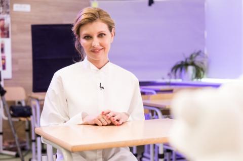 Олена Зеленська взяла участь у зйомках телеуроку для «Всеукраїнської школи онлайн»
