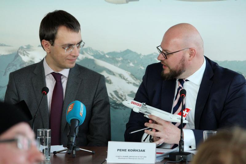 Володимир Омелян привітав Swiss international Airlines з відновленням рейсів Київ-Цюріх Володимир Омелян привітав Swiss international Airlines з відновленням рейсів Київ-Цюріх