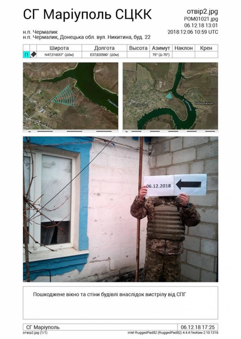 Житлові квартали Чермалика, що на Донеччині, бойовики обстріляли з гранатометів